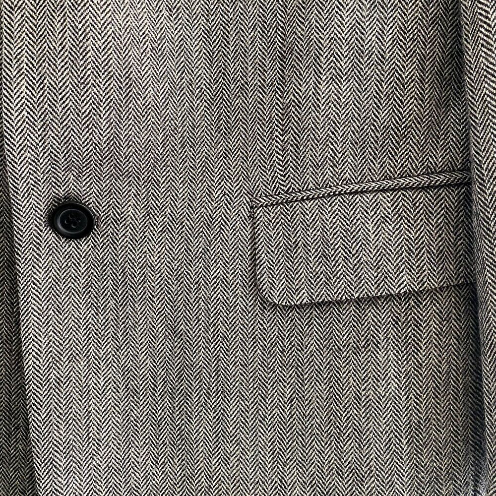 Andrew Fezza Signature Collection Blazer Lambswool Herringbone Gray Size 38R - Picture 2 of 5